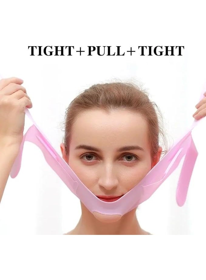 Silicone V-Face Lifting Mask, Ergonomic Facial Slimming Belt for Chin and Cheek Firming, Double Chin Reducer and Skin Tightening Bandage for Men and Women. - Image 2